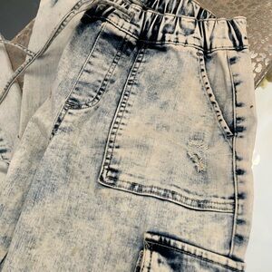 Stylish Acid Wash Cargo Pants